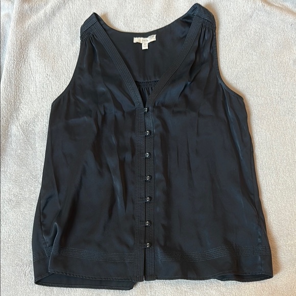 Joie Navy Sleeveless Buttoned Tank Top - Picture 6 of 12